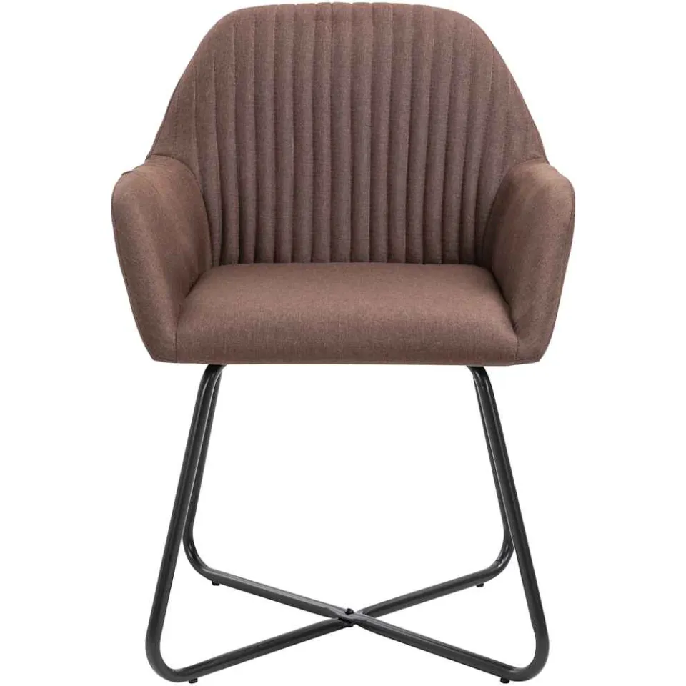vidaXL Eetkamerstoelen 4 st stof bruin, foto 3