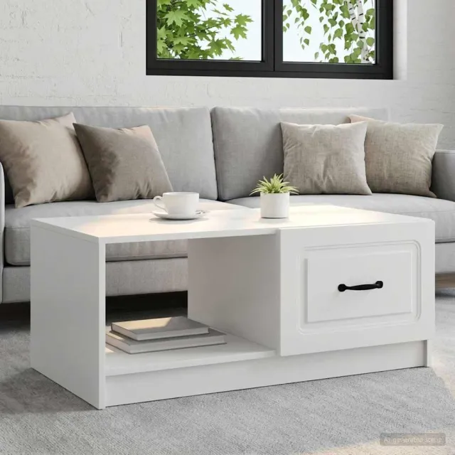 vidaXL Salontafel Wit 90 x 50 x 37 cm Bewerkt hout, foto 2
