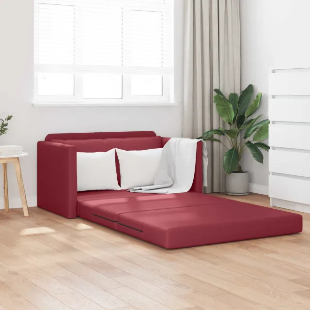 vidaXL Slaapbank Wijnrood 124 x 71 x 78 cm Kunstleer