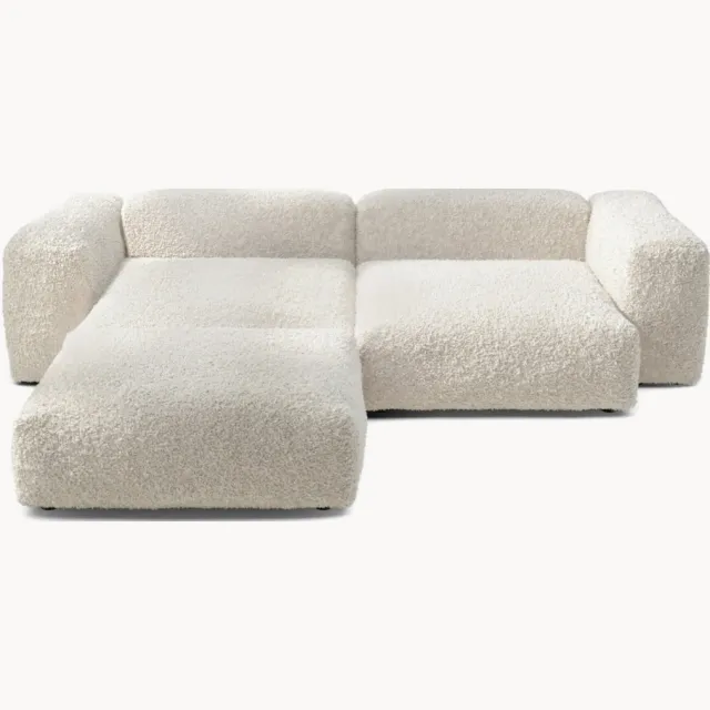 vetsak Modulaire teddy hoekbank Vetsak (3-zits) Wit