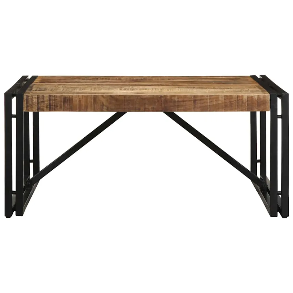 vidaXL Salontafel 80x80x35 cm massief ruw mangohout Bruin