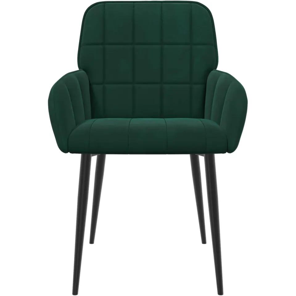 vidaXL Eettafelstoelen 2 st fluweel Donkergroen 56.5 x 50 x 85 cm