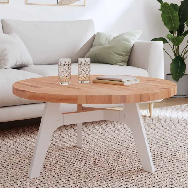 vidaXL Tafelblad rond Ø90x4 cm massief beukenhout bruin, foto 2