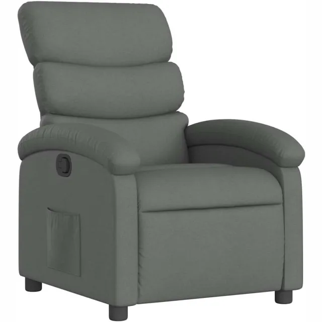 vidaXL Fauteuil - verstelbaar - stof - donkergrijs