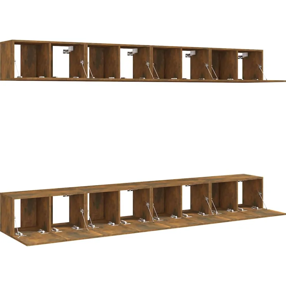 vidaXL Tv-meubelen 8 st 60x30x30 cm bewerkt hout gerookt eikenkleurig Bruin