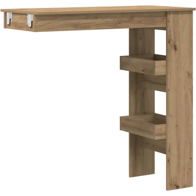 vidaXL Bartafel - wandgemonteerd - 102x45x103,5 - cm - bewerkt - hout - artisanaal artisan eiken