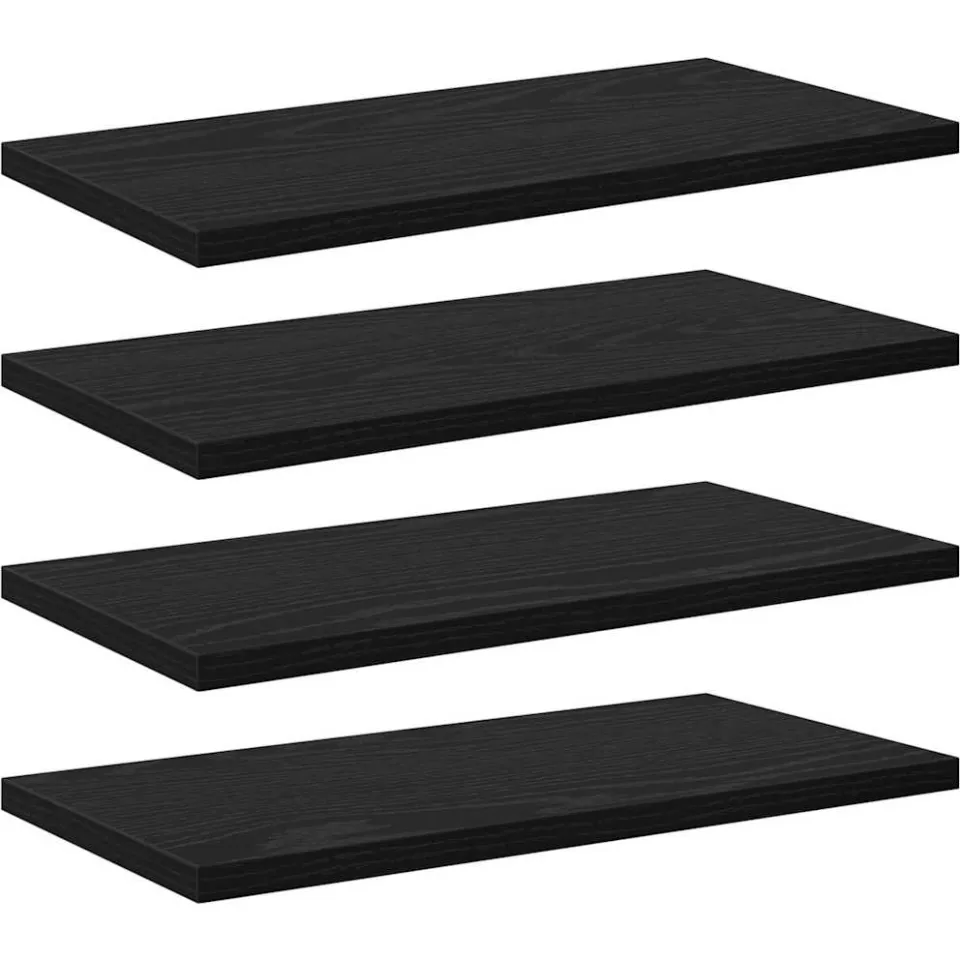 vidaXL Boekenplank Bord 3-laags 4 st 40 x 20 x 1,5 cm Bewerkt hout Zwart