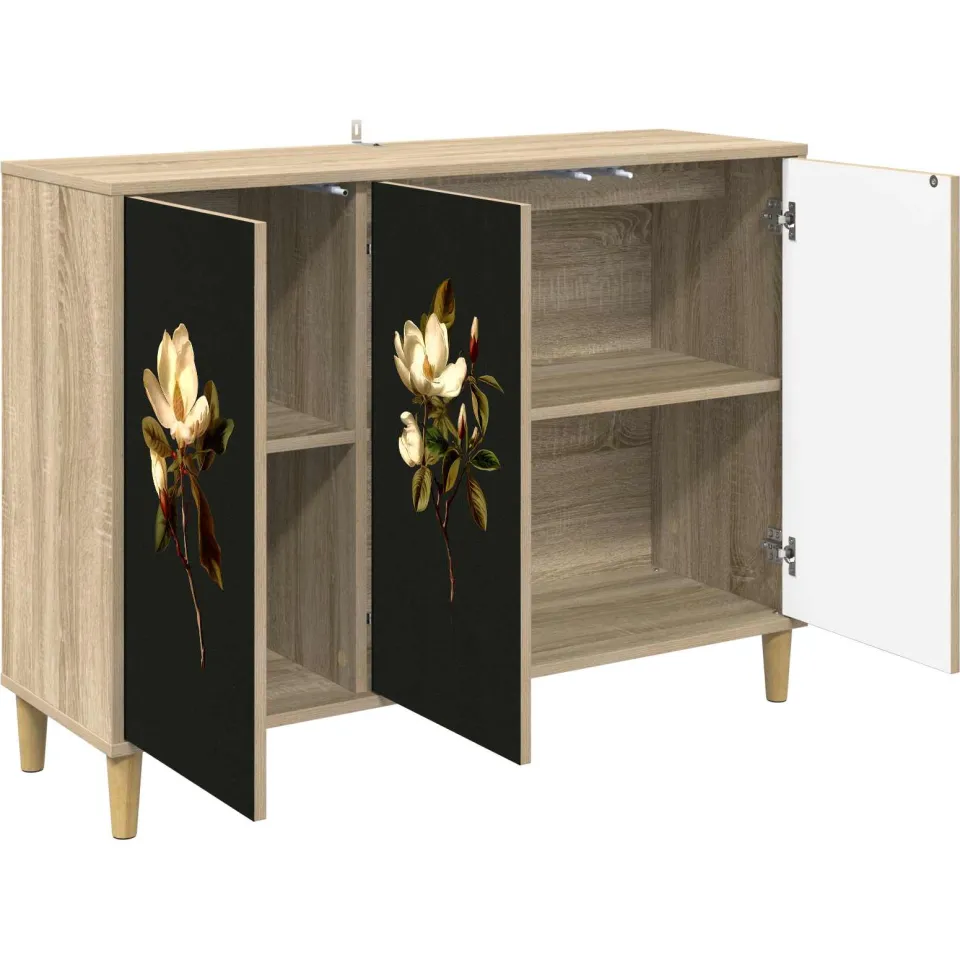 vidaXL Dressoir BREMEN Sonoma 102 x 33 x 75 cm Bewerkt hout Bruin