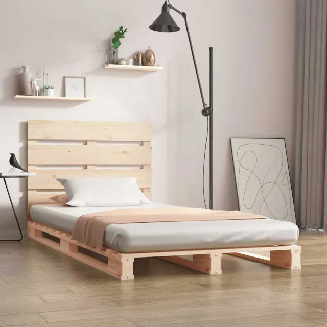 vidaXL Bedframe zonder matras massief grenenhout 90x200 cm bruin