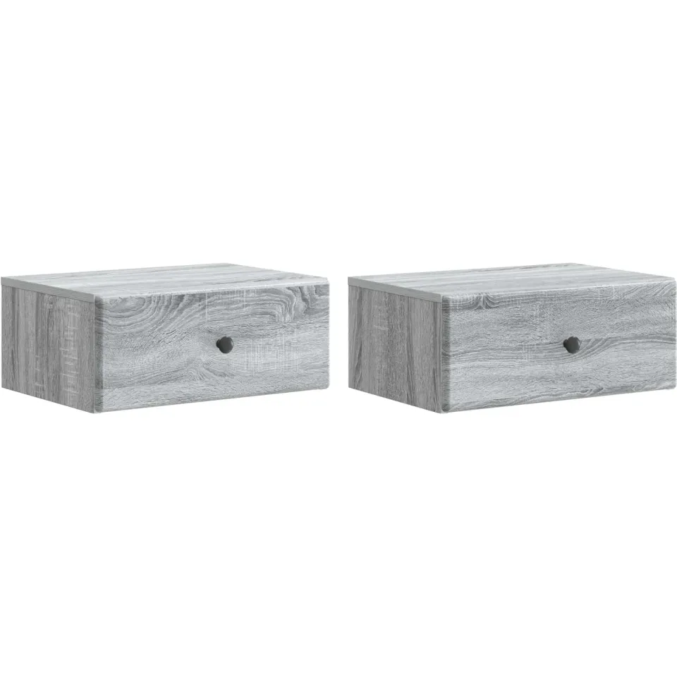 vidaXL Wandbeugel Bedkast 2 st Grijs sonoma 49 x 34,5 x 20 cm, foto 3