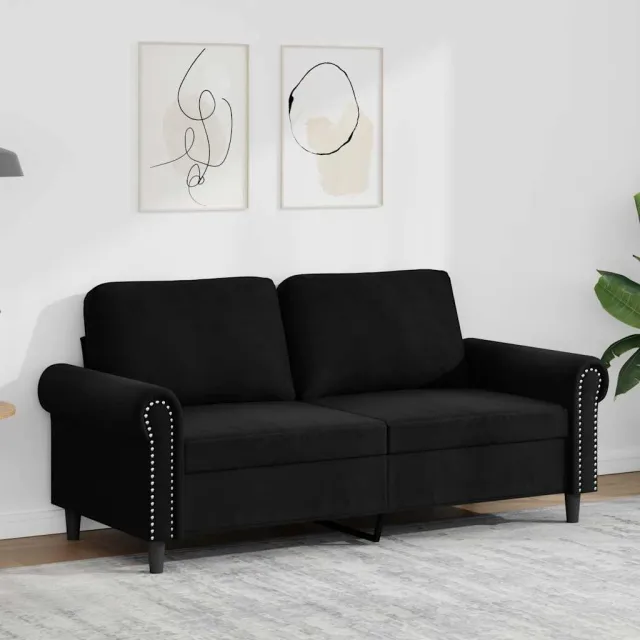 vidaXL Tweezitsbank 140 cm fluweel zwart