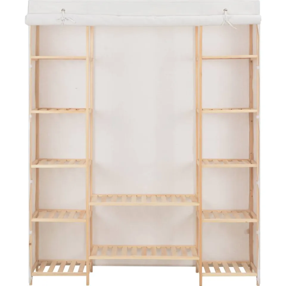 vidaXL Kledingkast 135x40x170 cm stof wit, foto 2