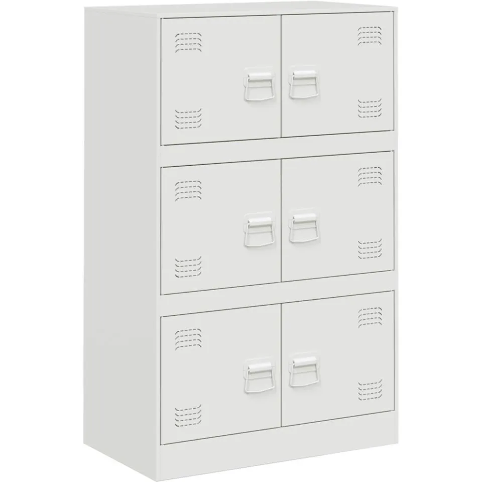 vidaXL Dressoir 67x39x107 cm staal wit