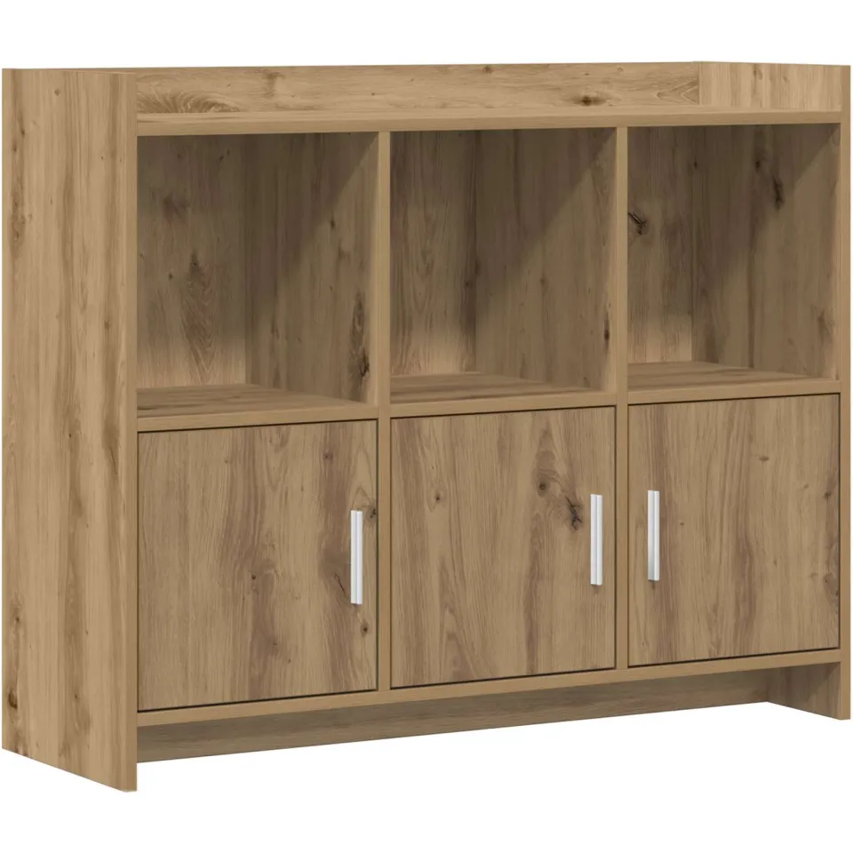 vidaXL Dressoir Artisanaal eiken 98,5 x 33 x 80 cm Bewerkt hout, foto 3