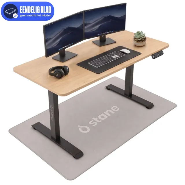 Stane Zit Sta Bureau Elektrisch Verstelbaar - Incl. Kabelgoot - 140 x 60 cm - Eiken