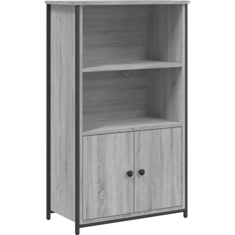 vidaXL Hoge kast 62x32x103,5 cm bewerkt hout grijs sonoma eikenkleurig, foto 3