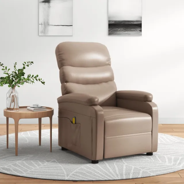 vidaXL Massagestoel kunstleer cappuccinokleurig bruin, foto 2