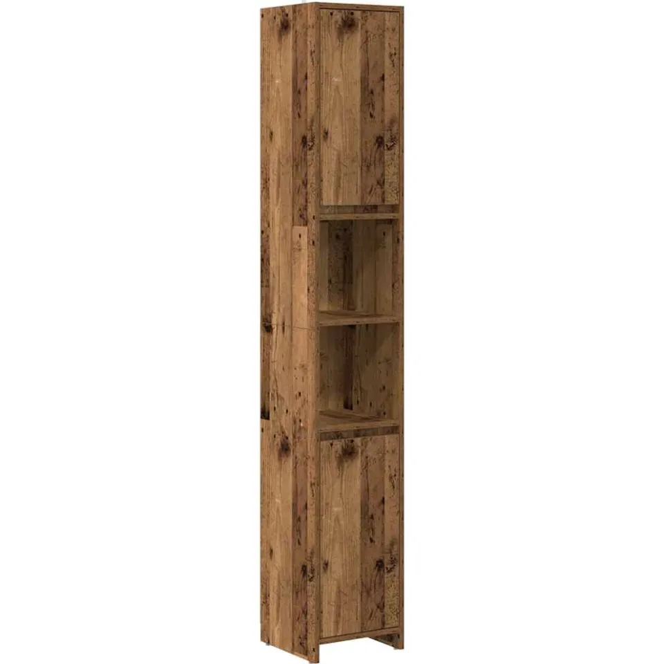 vidaXL 3-delige Badkamermeubelset bewerkt hout oud houtkleurig bruin, foto 3