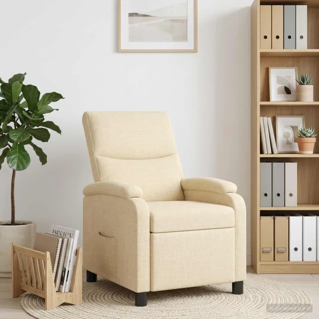 vidaXL Relaxfauteuil Crèmekleurig Stof