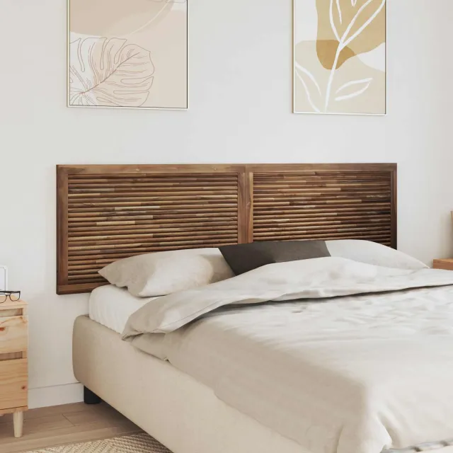 vidaXL Bed Hoofdbord Naturel Massief Teakhout Bruin