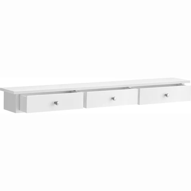 Songmics Wandplank - Zwevende Wandplank - Draagkracht tot 15 kg - Voor Woonkamer, Gang en Kantoor wit