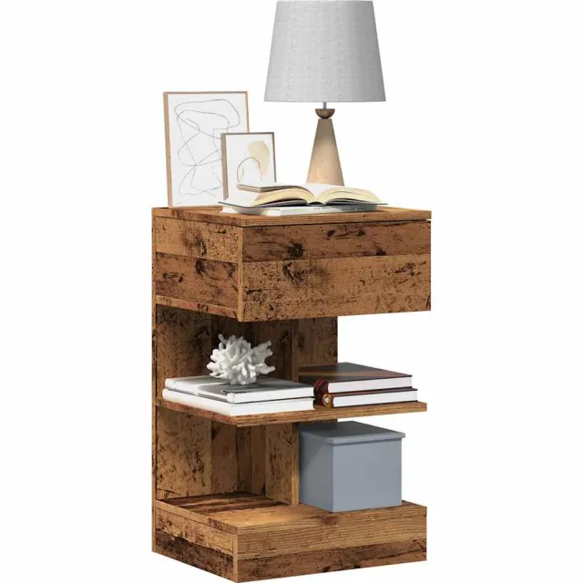 vidaXL Nachtkastje 40x35x65 cm bewerkt hout oud houtkleurig Bruin