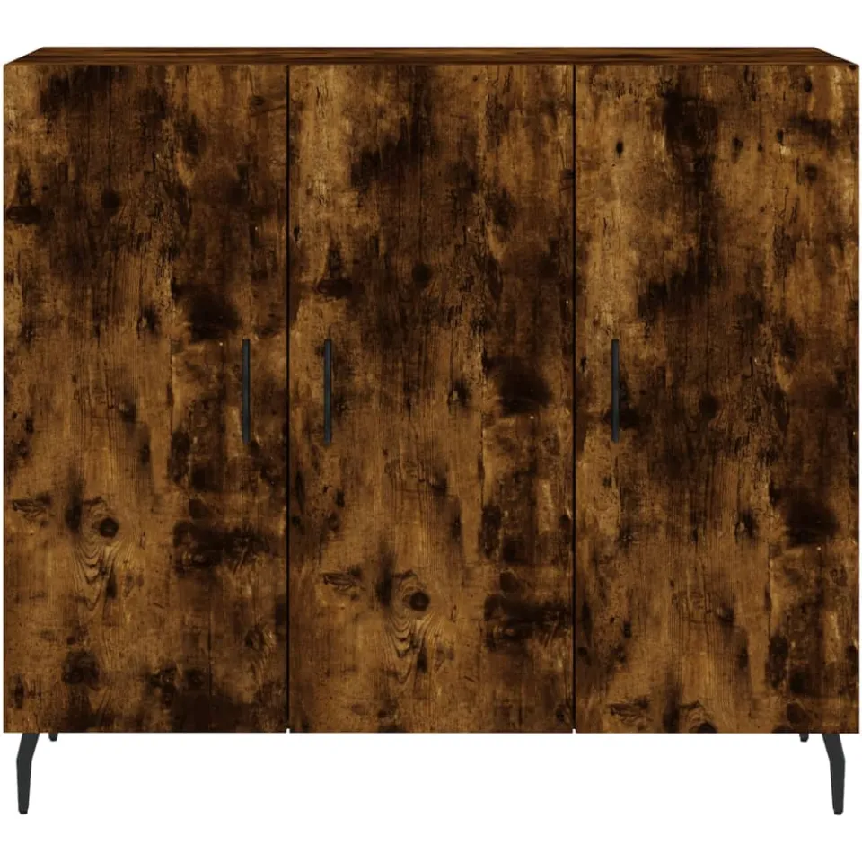 vidaXL Dressoir 90x34x80 cm bewerkt hout gerookt eikenkleurig, foto 4