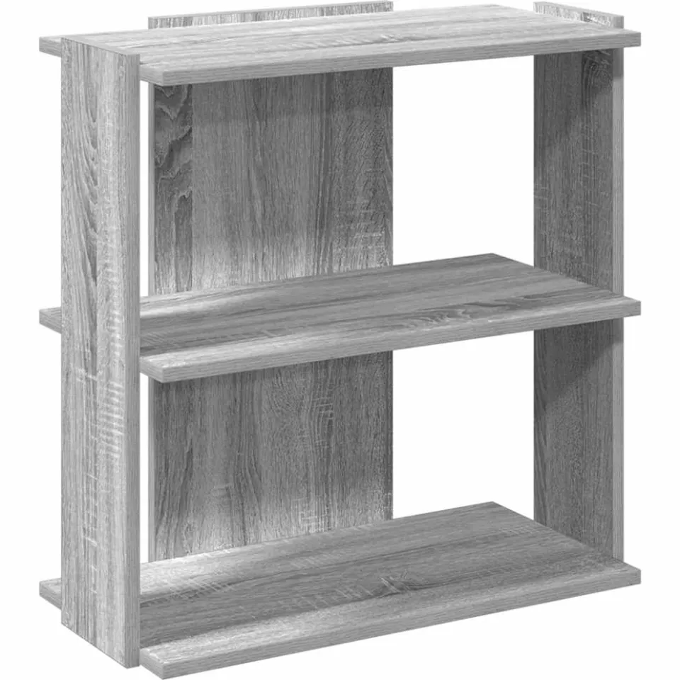 vidaXL Boekenkast 3-laags 60x30x60 cm bewerkt hout grijs sonoma eiken, foto 3