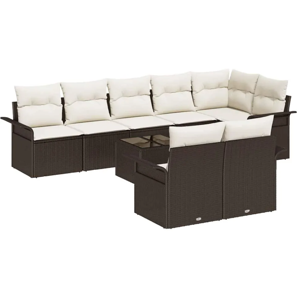 vidaXL Tuin Sofa Set 9 st Bruin poly rattan