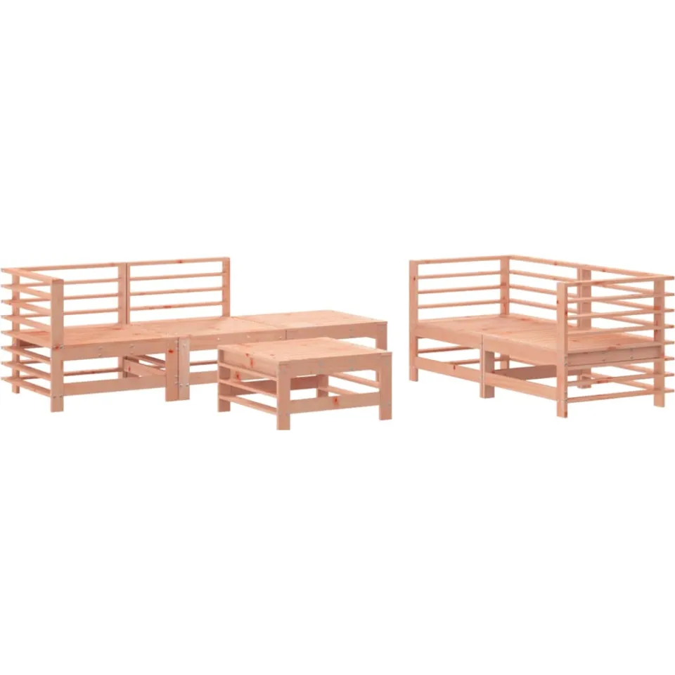 vidaXL 6-delige Loungeset massief douglashout Bruin