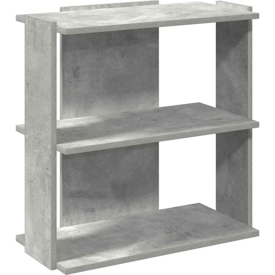 vidaXL Boekenkast 3-laags 60x30x60 cm bewerkt hout betongrijs grijs, foto 3