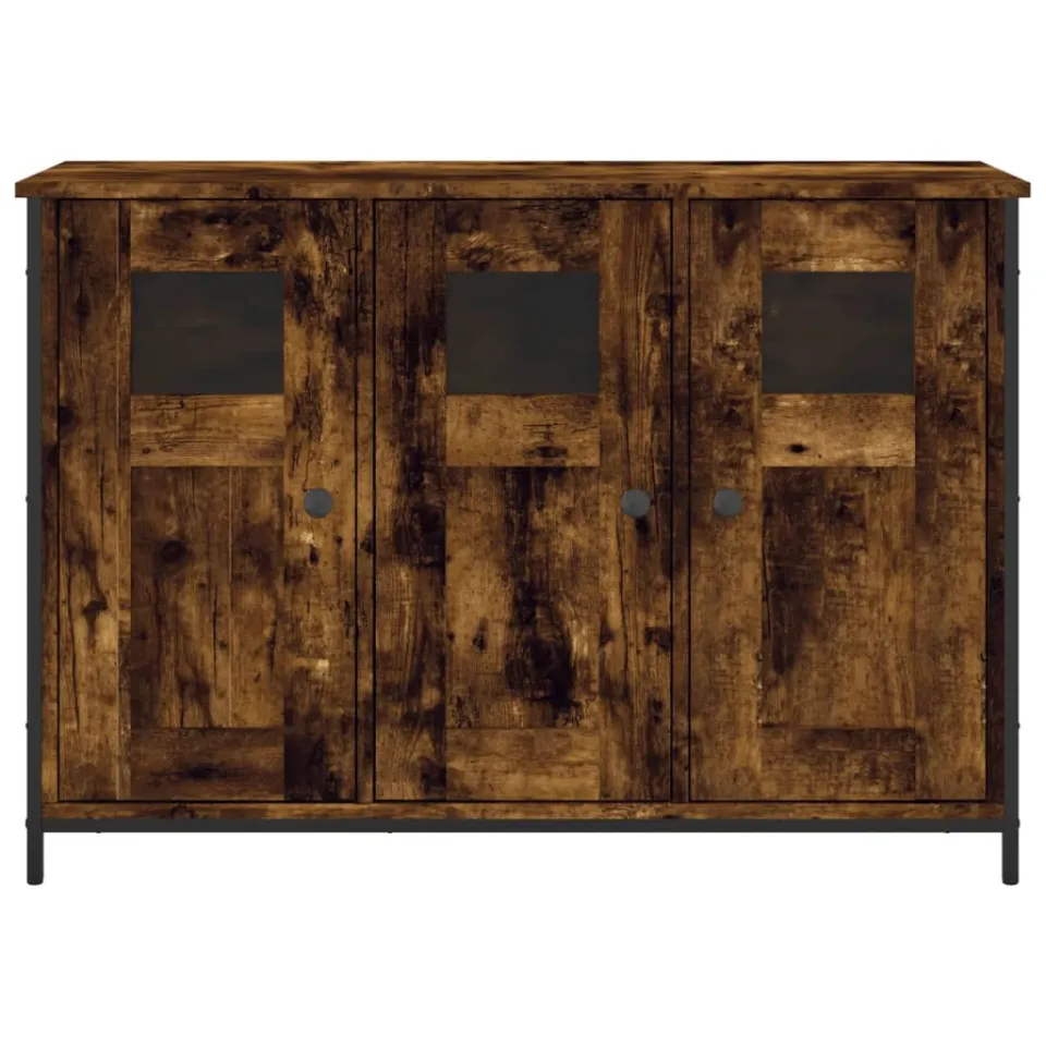 vidaXL Dressoir 100x35x70 cm bewerkt hout gerookt eikenkleurig, foto 4