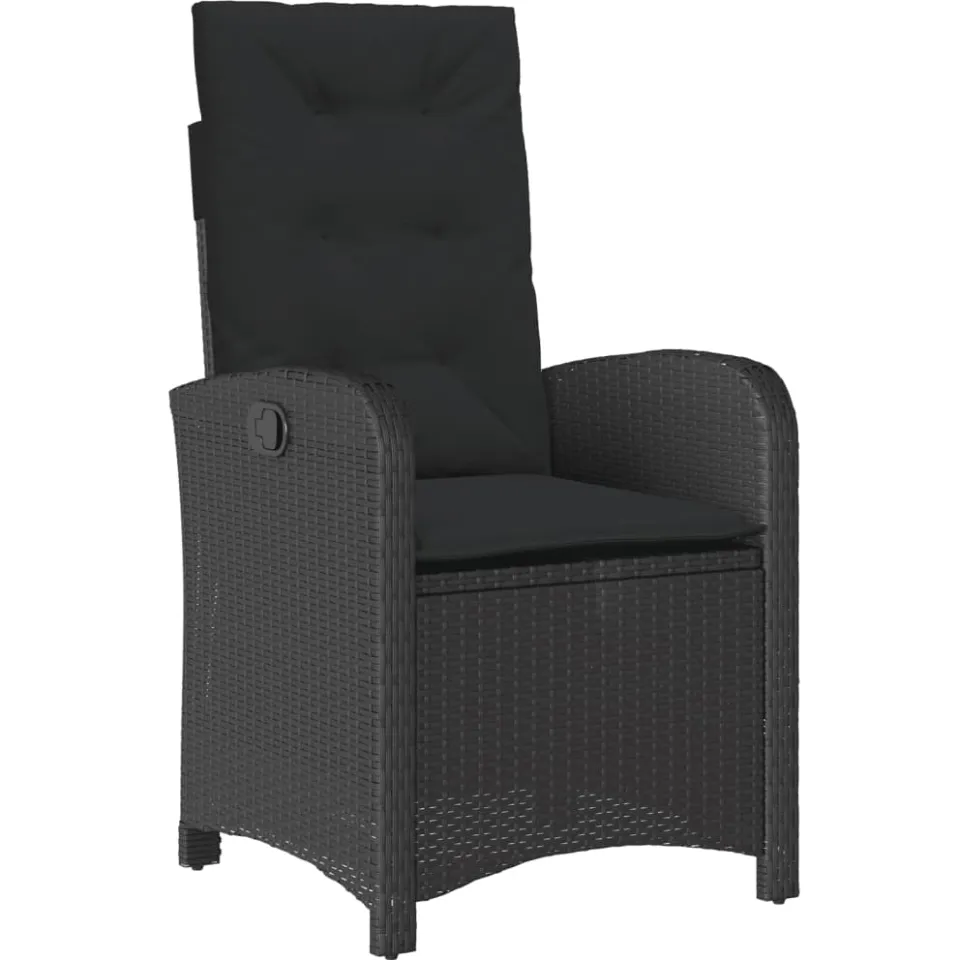 vidaXL 9-delige Tuinset poly rattan zwart