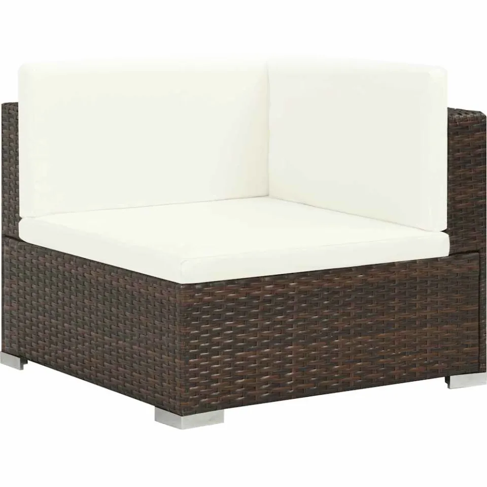 vidaXL 8-delige Loungeset met kussens poly rattan bruin, foto 2