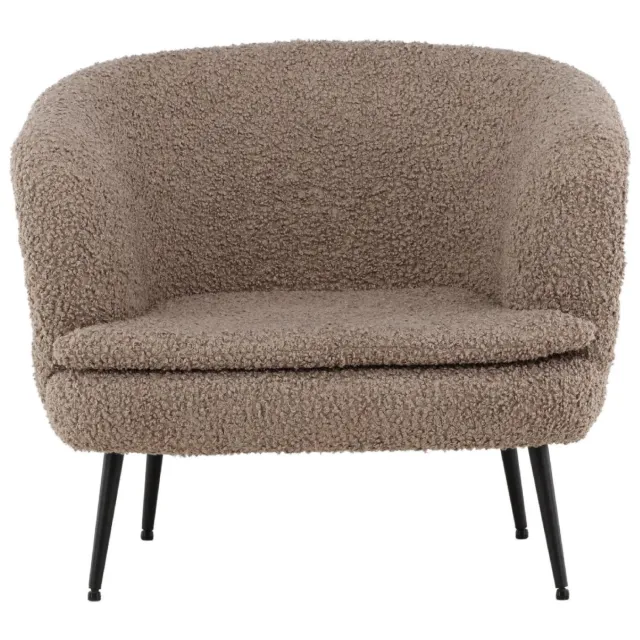 Nest of Nora Teddy fauteuil loungestoel - Stalen poten - Beige