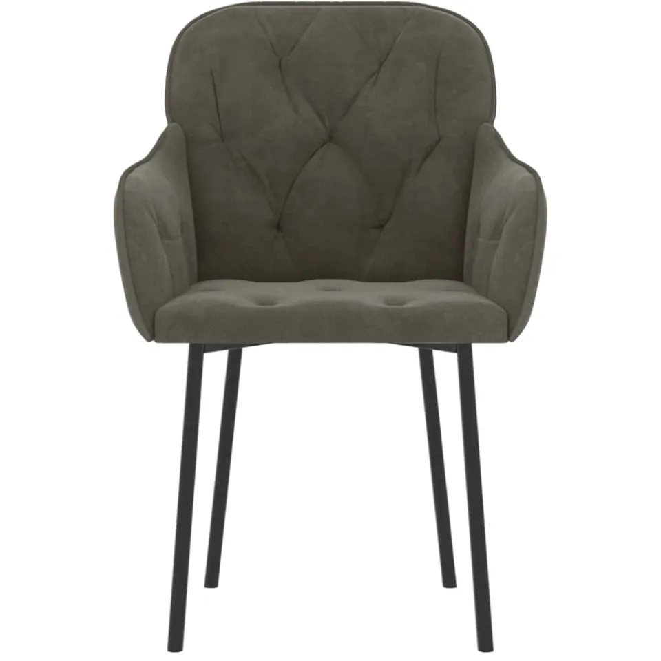 vidaXL Eetkamerstoelen 2 st fluweel donkergrijs grijs, foto 4