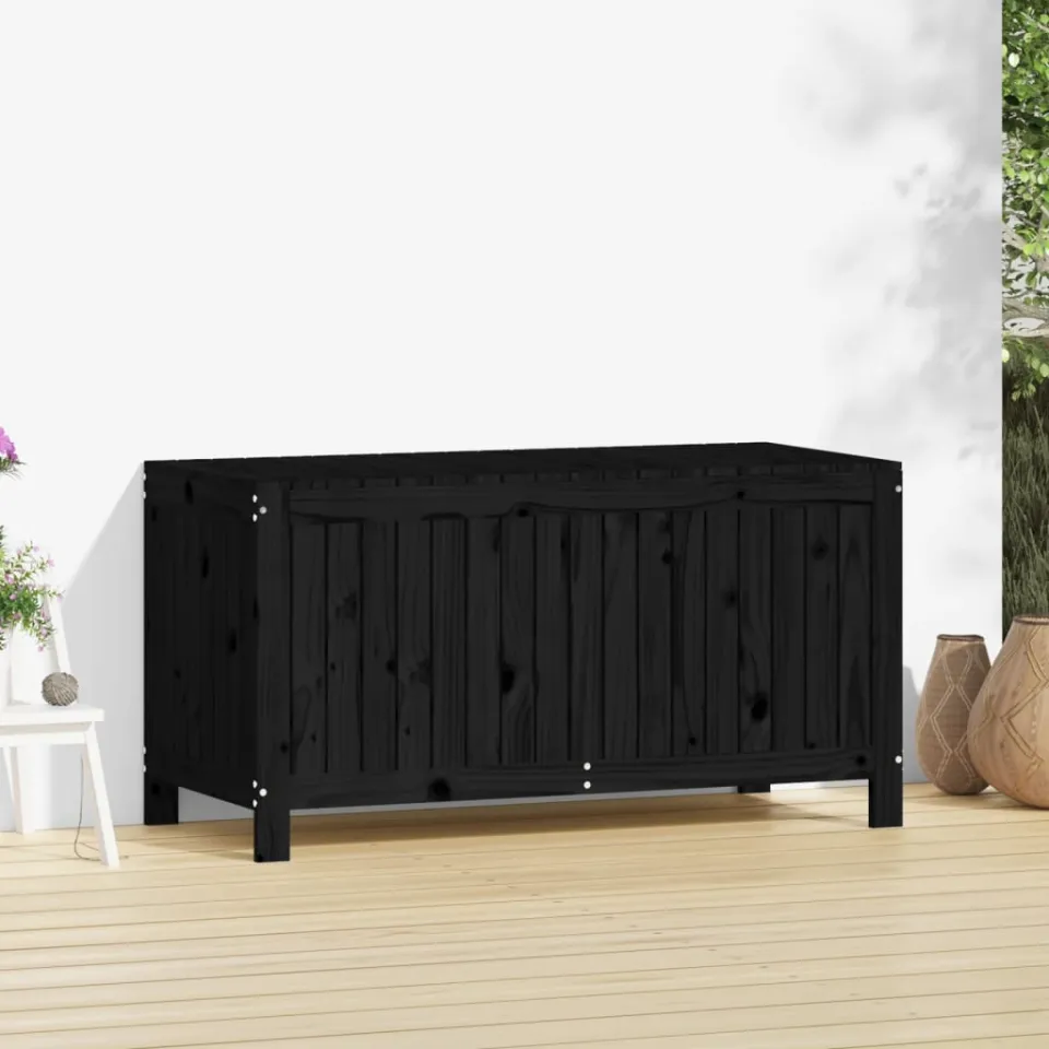 vidaXL Tuinbox 121x55x64 cm massief grenenhout zwart, foto 3