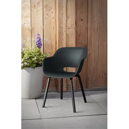 Keter Tuinstoel Noa Zwart 55x56,5x80cm - 2 Stuks, foto 2