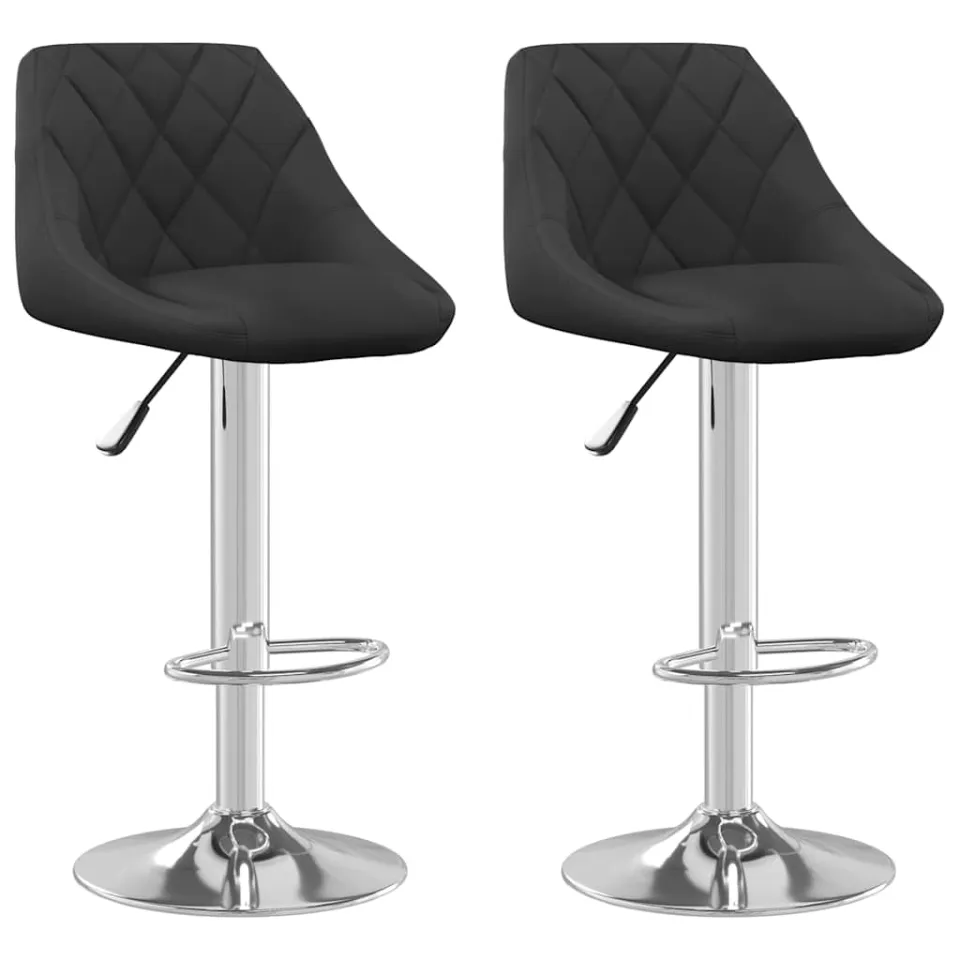 vidaXL Barkrukken 2 st fluweel zwart, foto 3