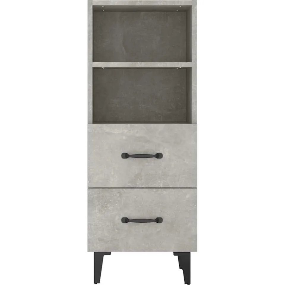 vidaXL Dressoir 34,5x34x90 cm bewerkt hout betongrijs grijs, foto 4
