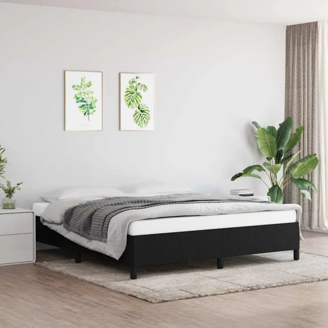 vidaXL Bedframe zonder matras stof zwart 160x200 cm