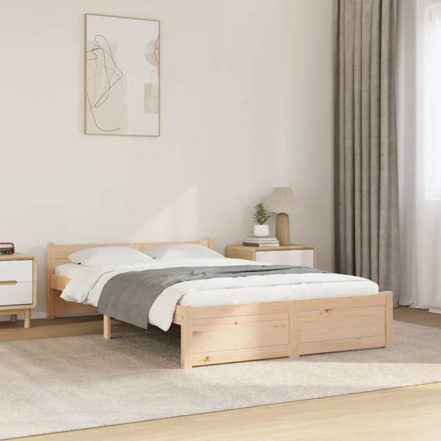 vidaXL Bedframe zonder matras massief hout 120x200 cm Bruin