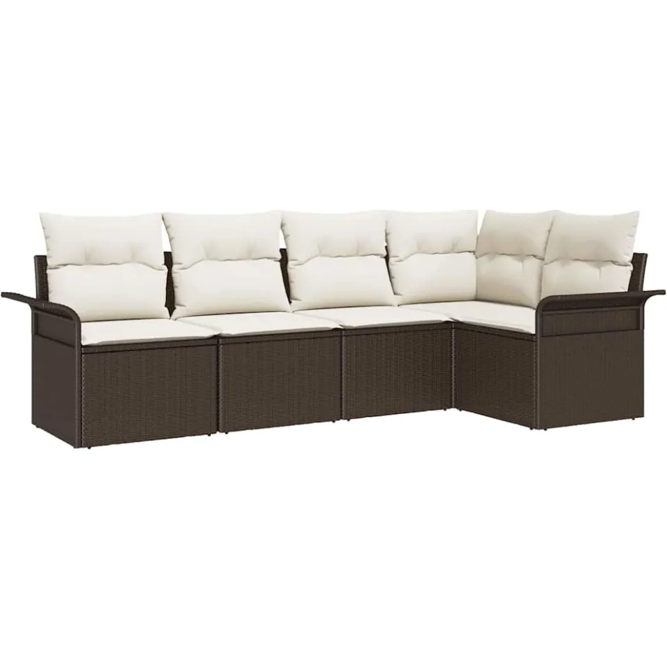 vidaXL Tuin Sofa Set 5 st Bruin poly rattan