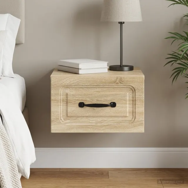 vidaXL Wandbeugel Bedkast Sonoma Eiken 34,5 x 33 x 20 cm Bewerkt hout, foto 2