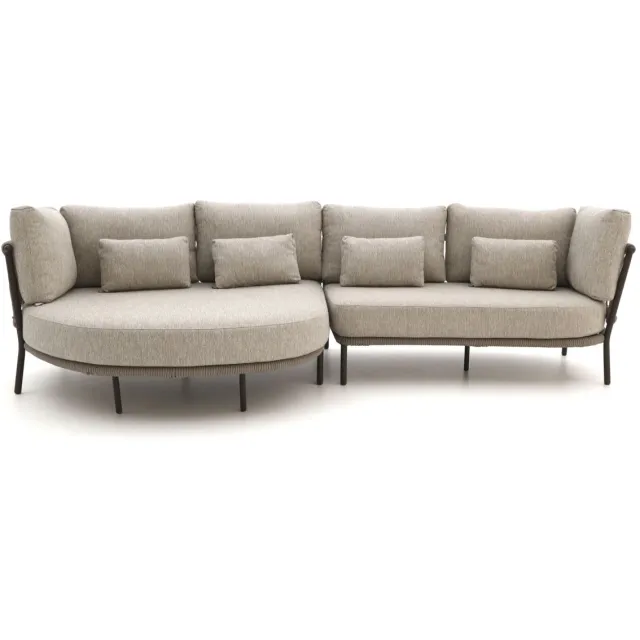 Suns Bardi chaise longue loungeset 2-delig rechts Taupe