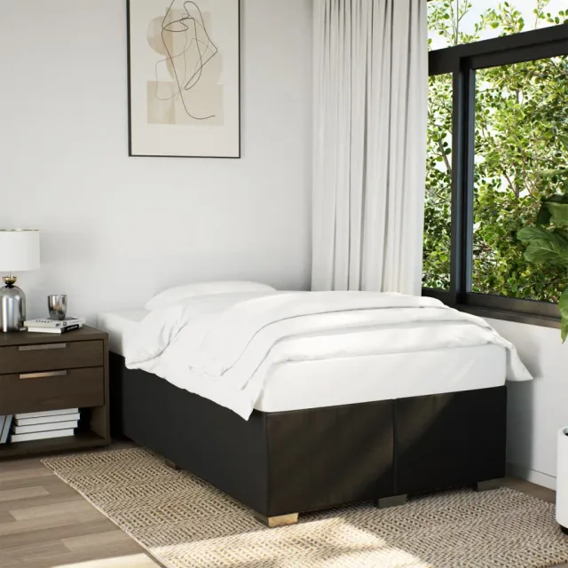 vidaXL Bedframe zonder matras 120x190 cm stof zwart