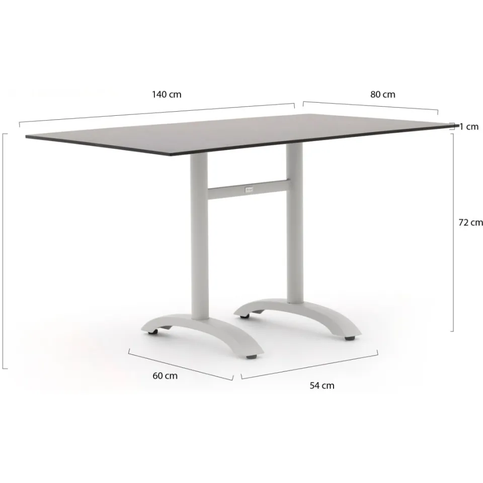 Bellagio tuinmeubelen Bellagio Lisio tuintafel 140x80x73cm wit, foto 3