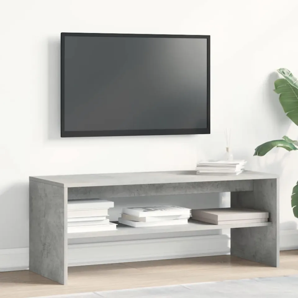 vidaXL Tv-meubel 100x40x40 cm bewerkt hout betongrijs grijs, foto 2