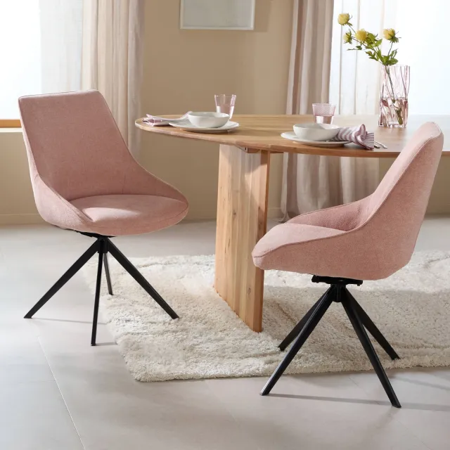 NOUS Living eetkamerstoel Loren roze, foto 2