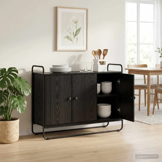 vidaXL Dressoir Zwart eiken 102 x 35 x 75 cm Bewerkt hout